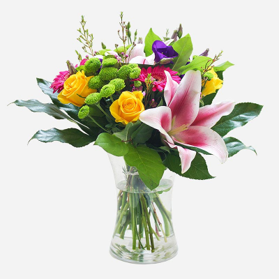 An Elegant Vase - A graceful host of our finest flowers and greenery, encased in an elegant glass vase. Gift them with sophistication with a floral creation designed by experts, hand-crafted and delivered in style. Perfect for all occasions.   