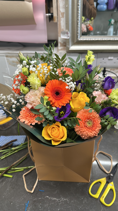 Bright day - Use all the possible happy colours to bright up your day product shows standard bouquet